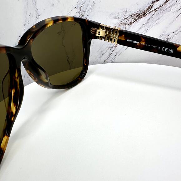 New MIU MIU Sunglasses Aviator Pilot Brown Honey Havana Tortoise main image 4